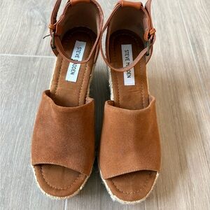 Steve Madden Brown Jaylen Wedge Women's Sandals, size 9